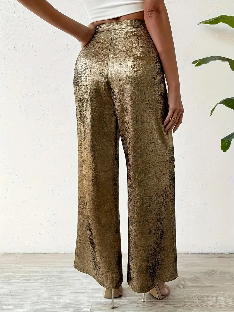 Dara – Metallic-Hose mit weitem Bein