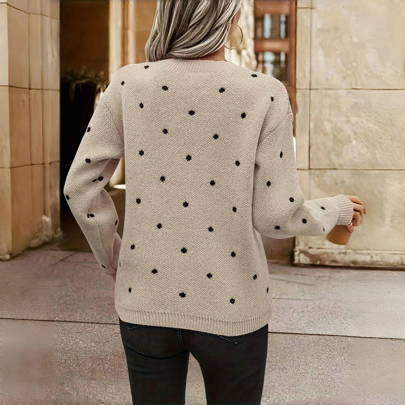 Nena – Gestrickter Pullover mit Punkten