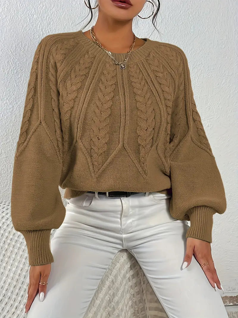 Yashodha – Stylischer Strickpullover mit Puffärmeln