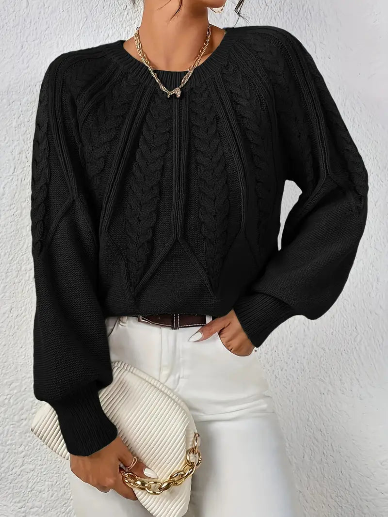 Yashodha – Stylischer Strickpullover mit Puffärmeln