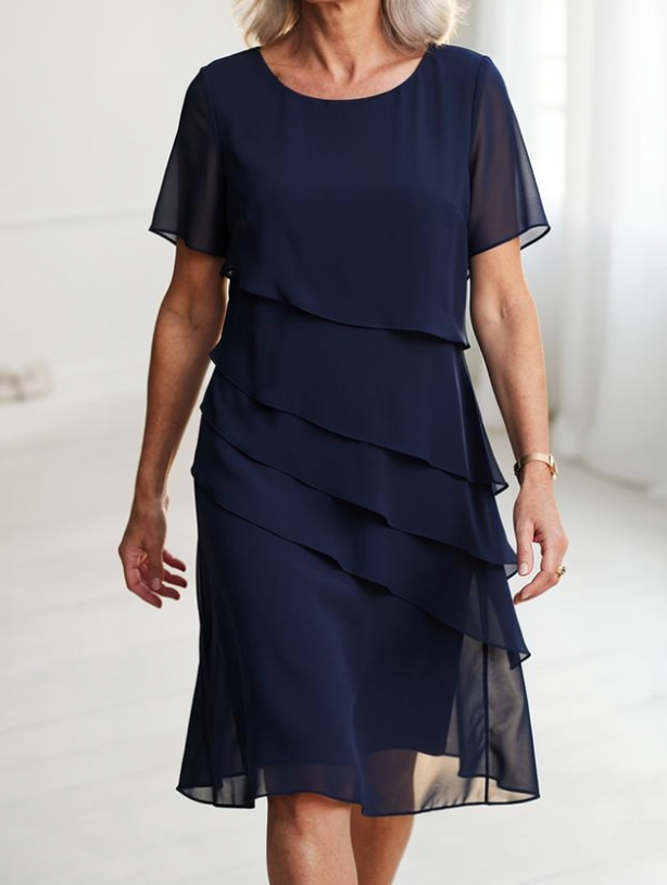 Linda - Elegantes Komfort-Rüschenkleid