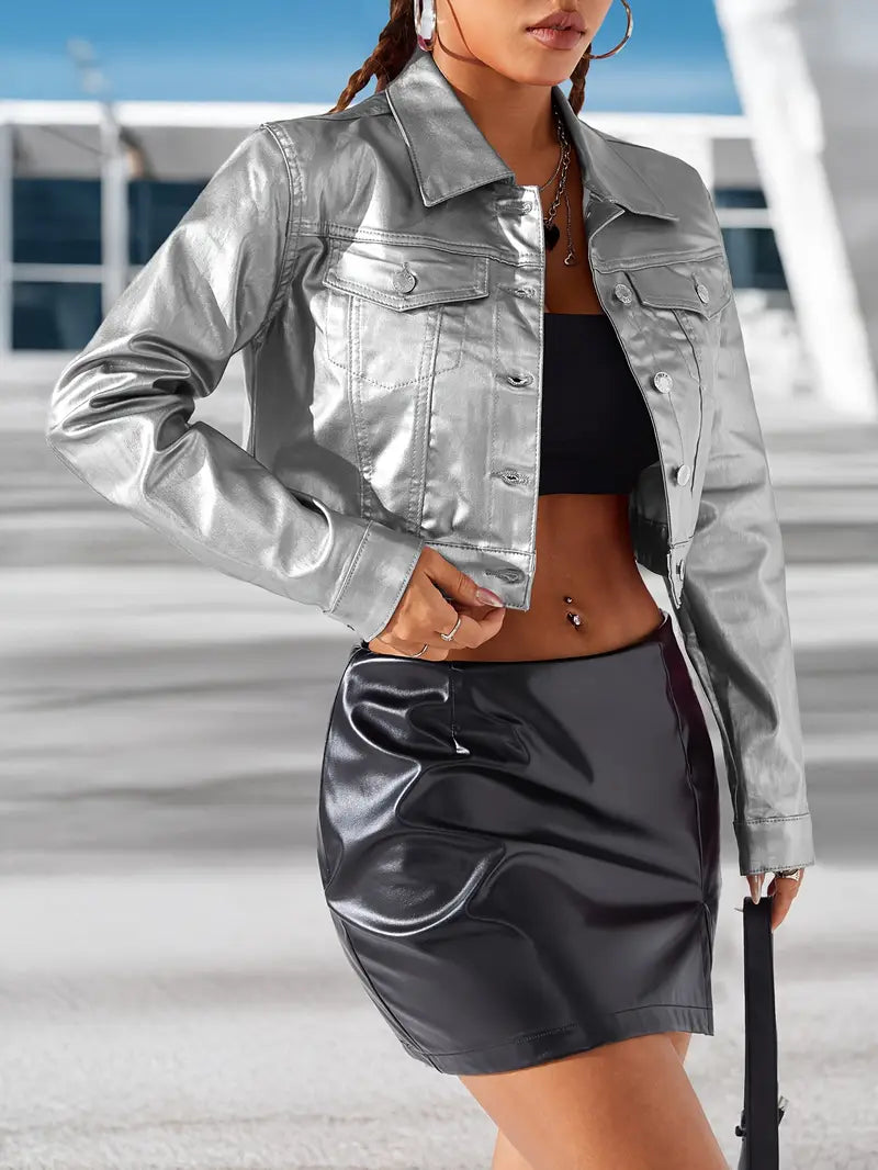 Coretta – Metallic-Kurzjacke