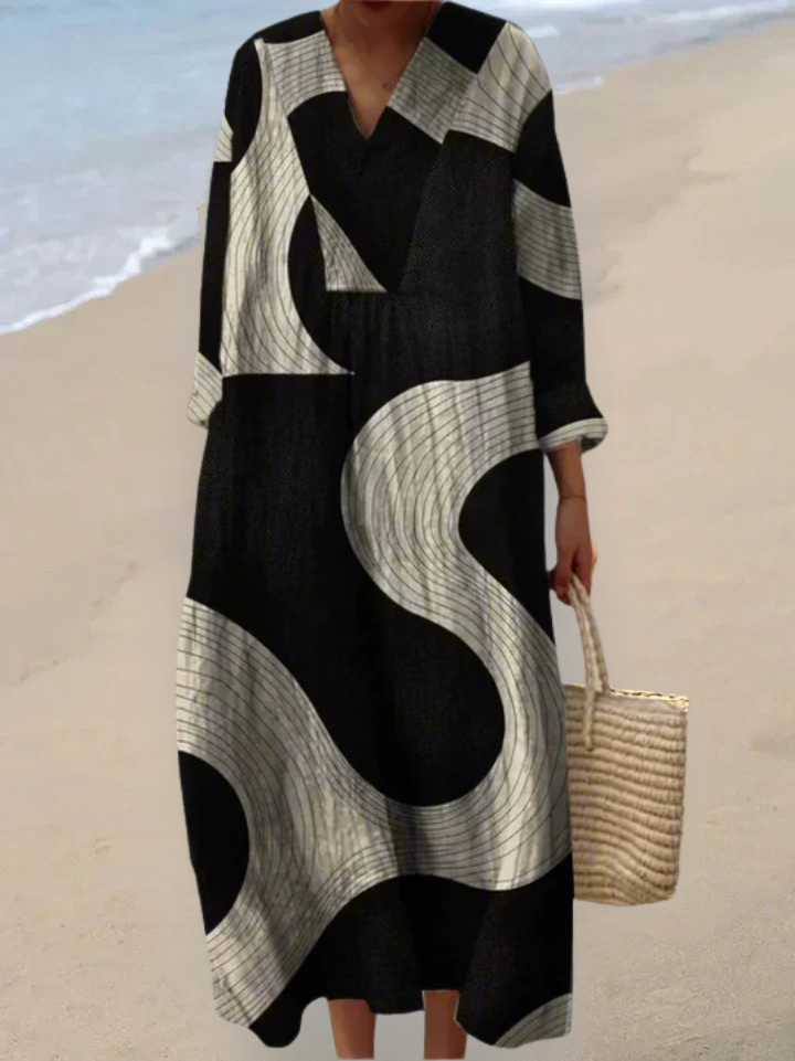 Abstraktes Fließendes Maxikleid