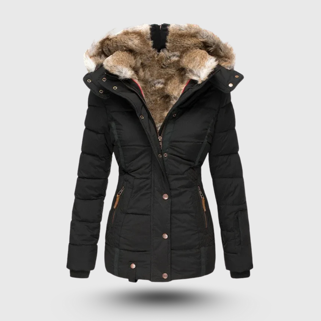 Hanne – Winterjacke mit Flauschigem Kragen und Schmaler Passform