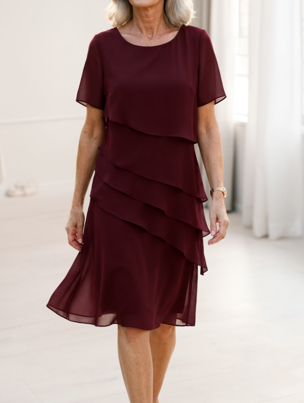 Linda - Elegantes Komfort-Rüschenkleid