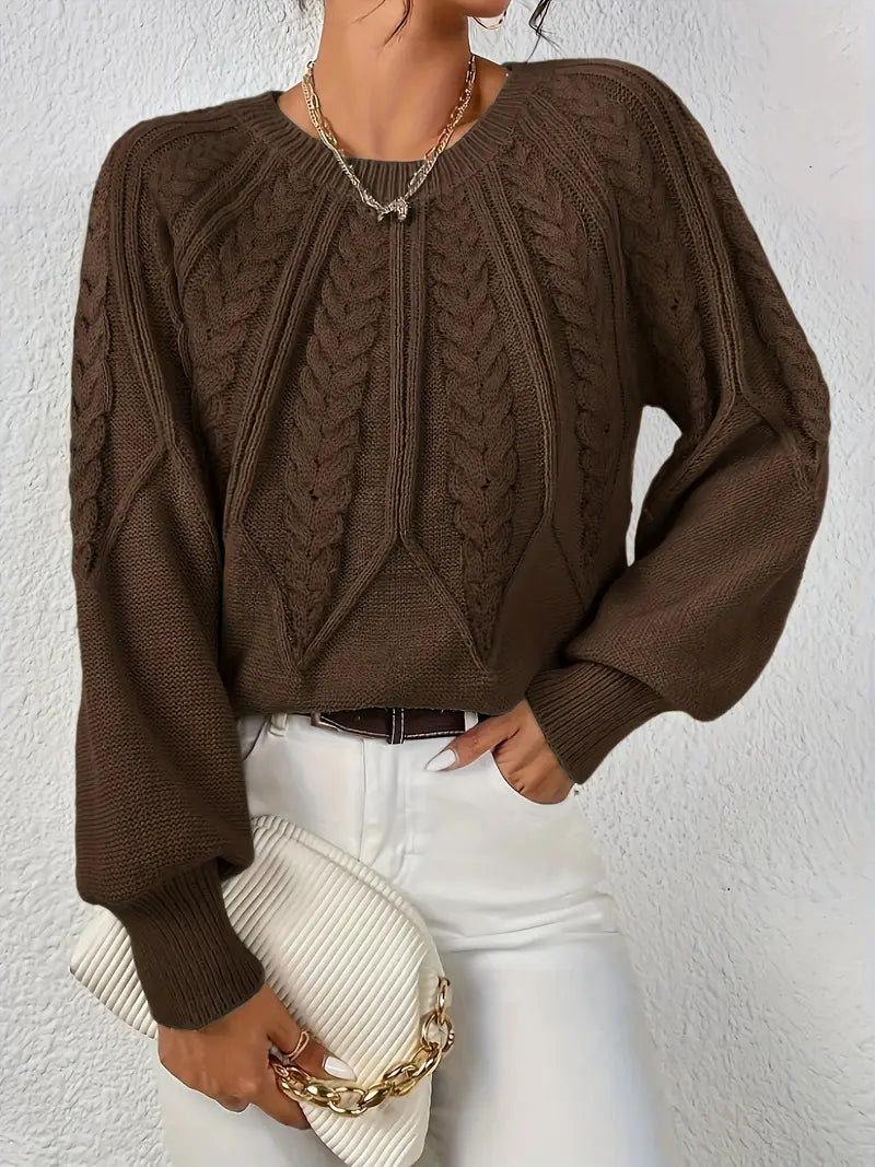 Yashodha – Stylischer Strickpullover mit Puffärmeln