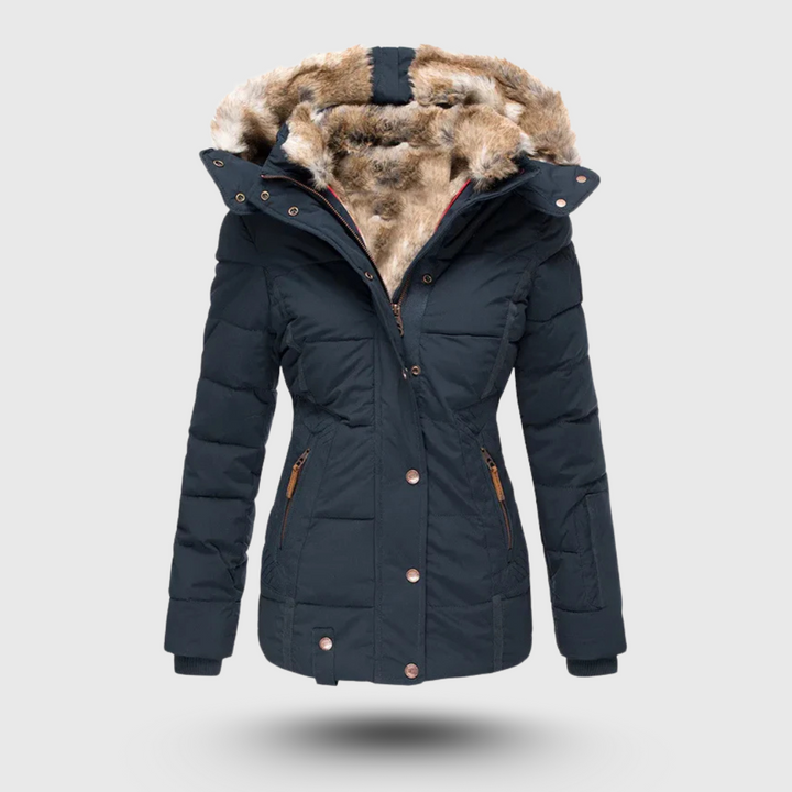 Hanne – Winterjacke mit Flauschigem Kragen und Schmaler Passform