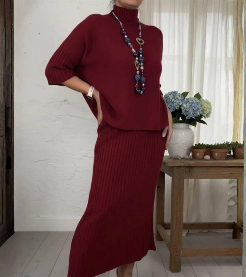 Marlene - Strick-Set mit Geripptem Rock