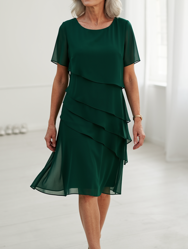 Linda - Elegantes Komfort-Rüschenkleid