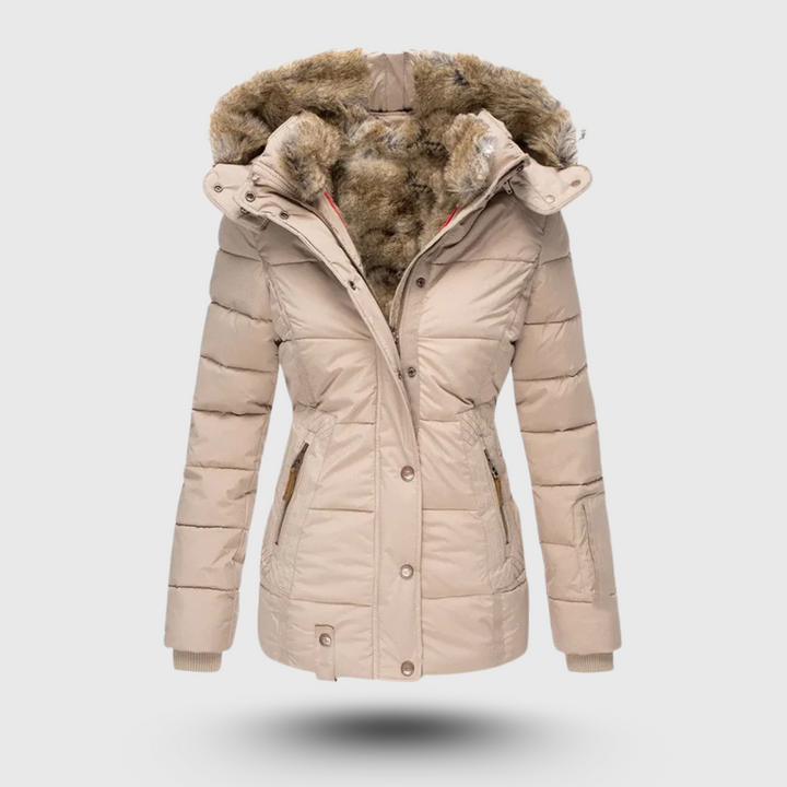 Hanne – Winterjacke mit Flauschigem Kragen und Schmaler Passform