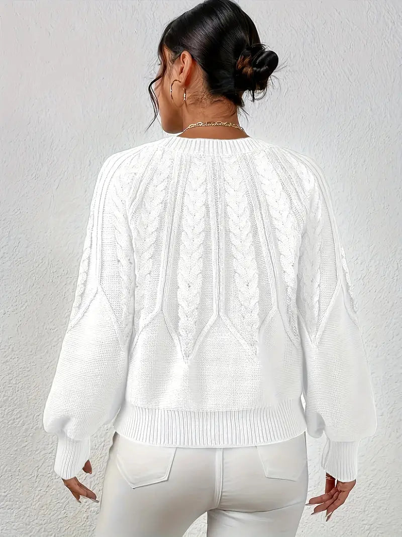 Yashodha – Stylischer Strickpullover mit Puffärmeln