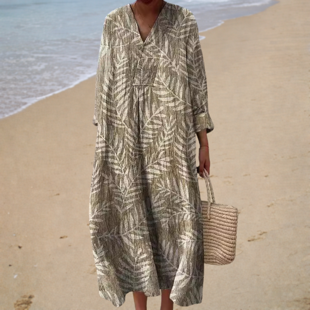 Sommerkleid mit Blattmuster