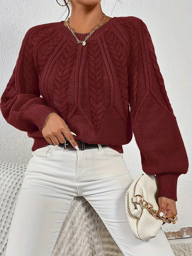 Yashodha – Stylischer Strickpullover mit Puffärmeln