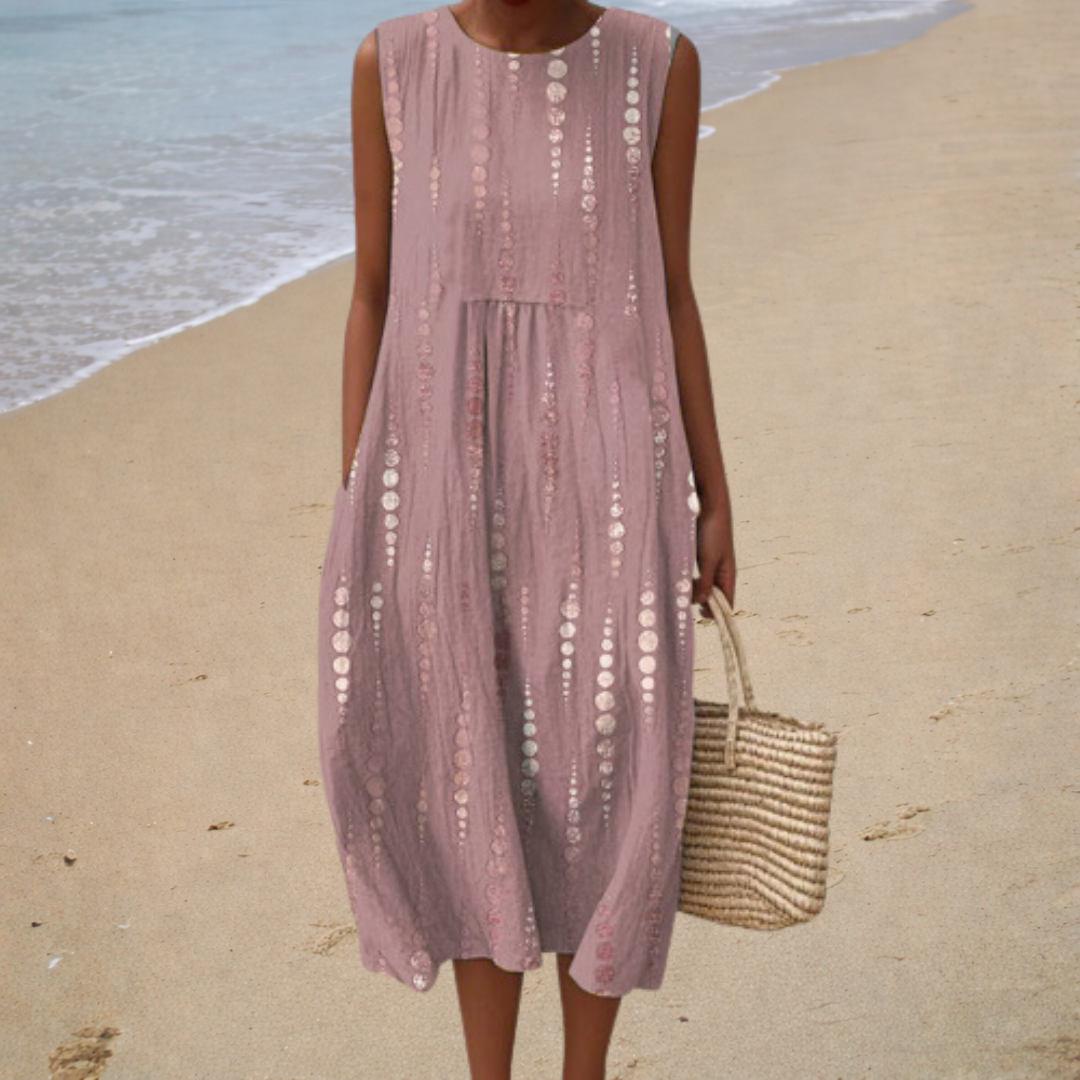 Sommer Ärmellose Schnitt Kleid