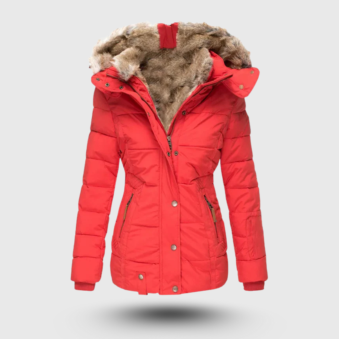 Hanne – Winterjacke mit Flauschigem Kragen und Schmaler Passform