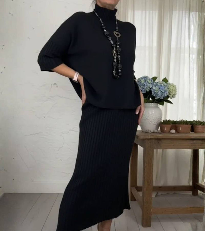Marlene - Strick-Set mit Geripptem Rock