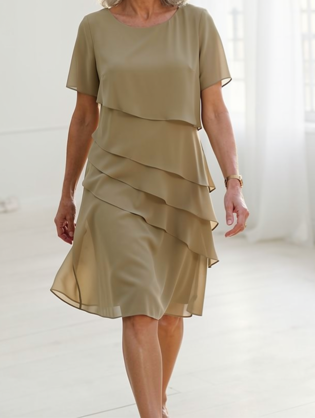 Linda - Elegantes Komfort-Rüschenkleid
