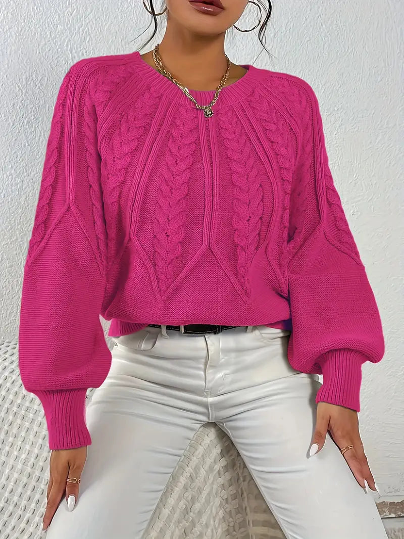 Yashodha – Stylischer Strickpullover mit Puffärmeln