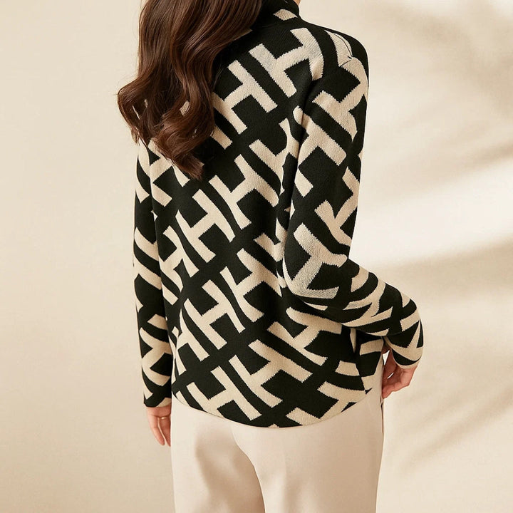 Aya - Bequemer Damenpullover mit Geometrischem Muster