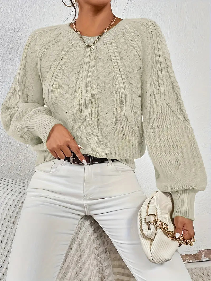 Yashodha – Stylischer Strickpullover mit Puffärmeln