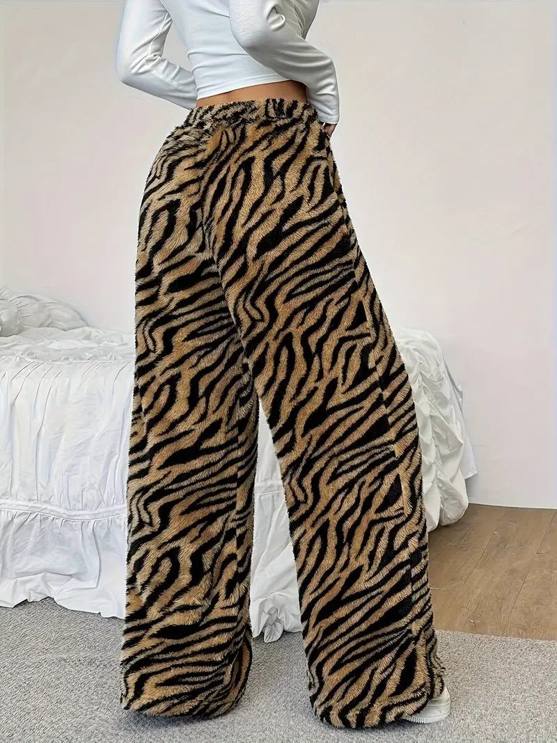 Yeong - Plüschhose mit Tiger-Print