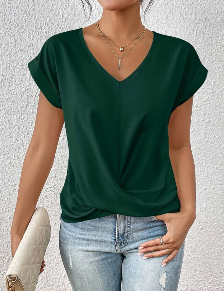 Geormina - Top mit V-Ausschnitt und Stretchanteil