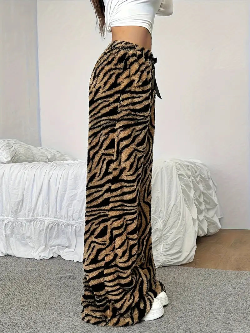 Yeong - Plüschhose mit Tiger-Print