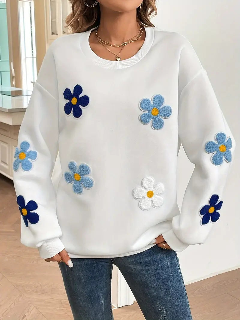 Daiyu – Baumwoll-Sweatshirt mit Blumenmuster