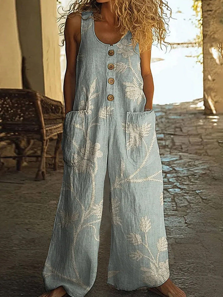 Realyn – Blumiger ärmelloser Jumpsuit