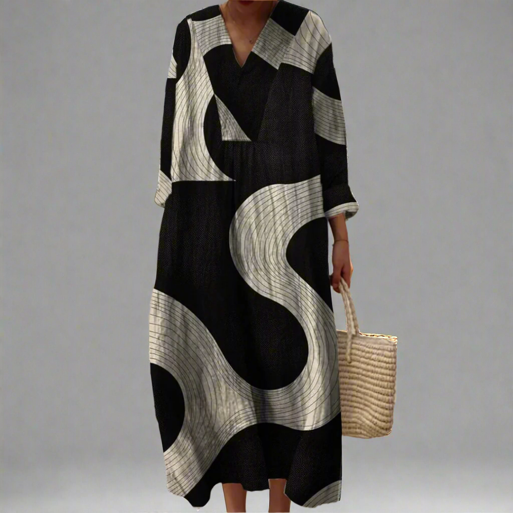Abstraktes Fließendes Maxikleid