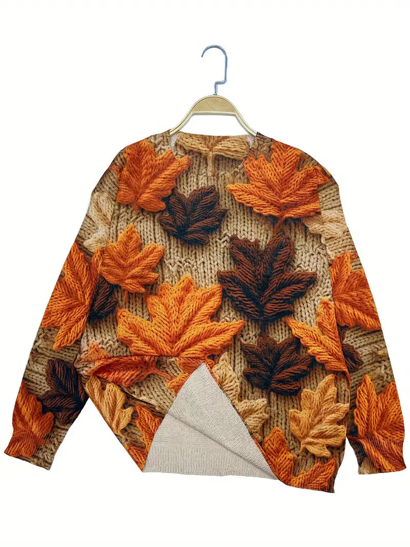 Rupal – Pullover mit Herbstblatt-Print