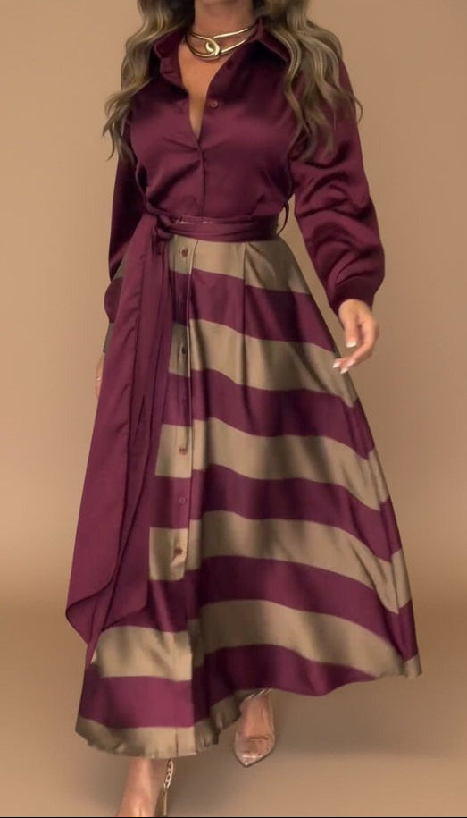 Mila - Gestreiftes Maxikleid