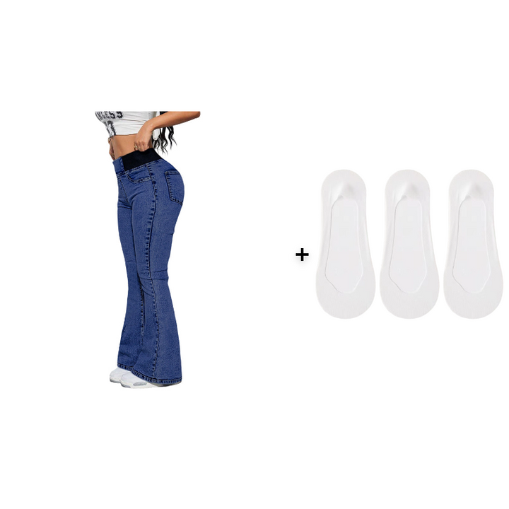 Clowy – Jeans mit Hoher Taille Stretch und Ausgestelltem Bein