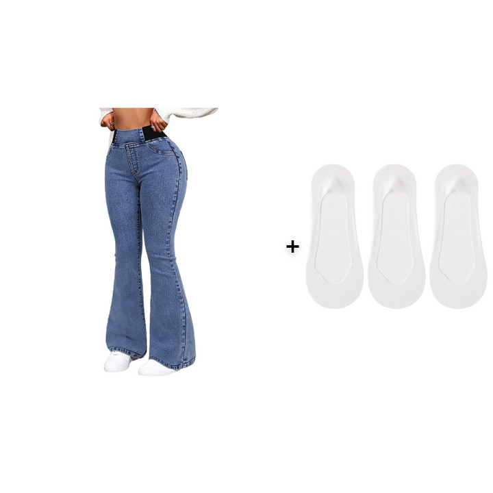 Clowy – Jeans mit Hoher Taille Stretch und Ausgestelltem Bein