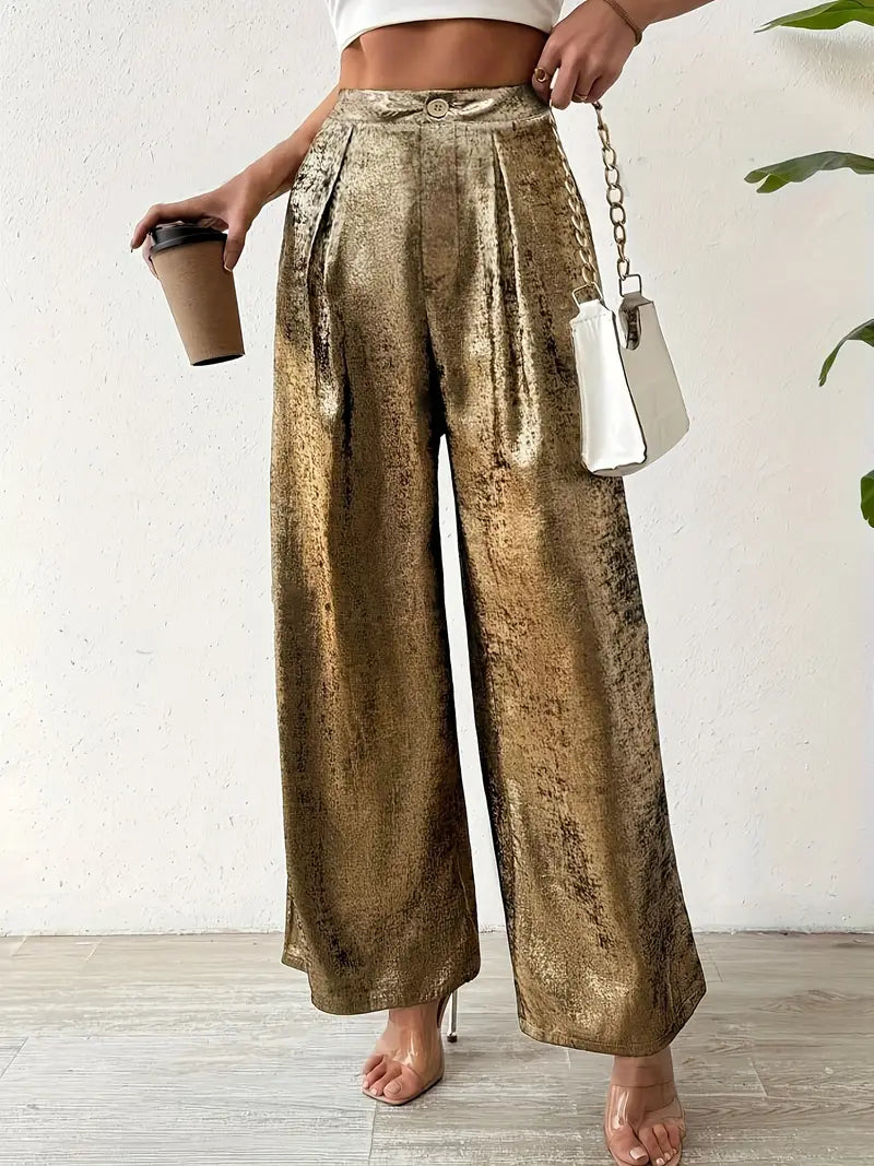 Dara – Metallic-Hose mit weitem Bein