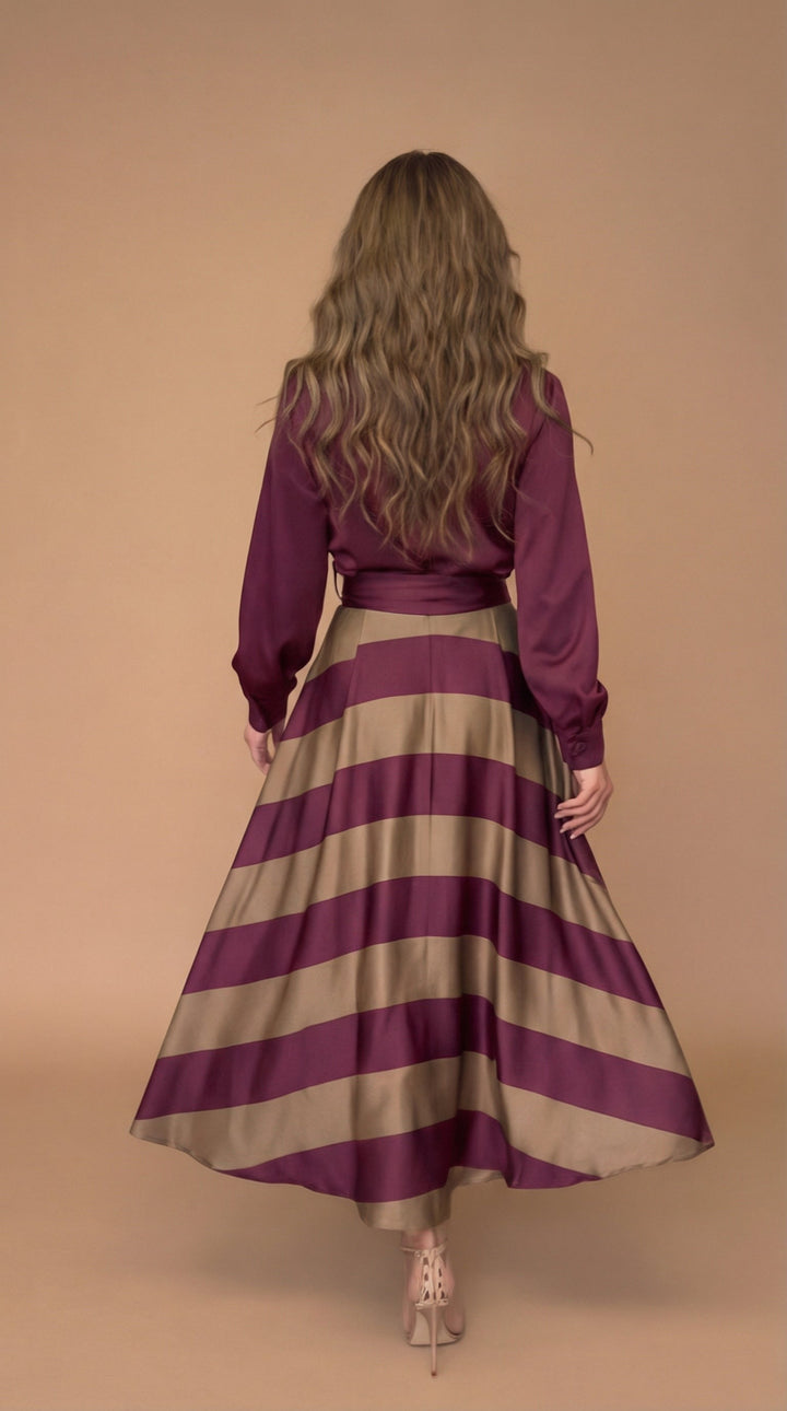 Mila - Gestreiftes Maxikleid