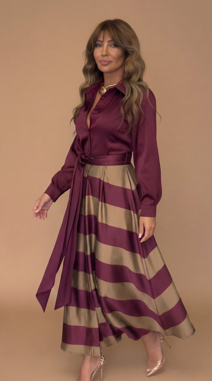 Mila - Gestreiftes Maxikleid