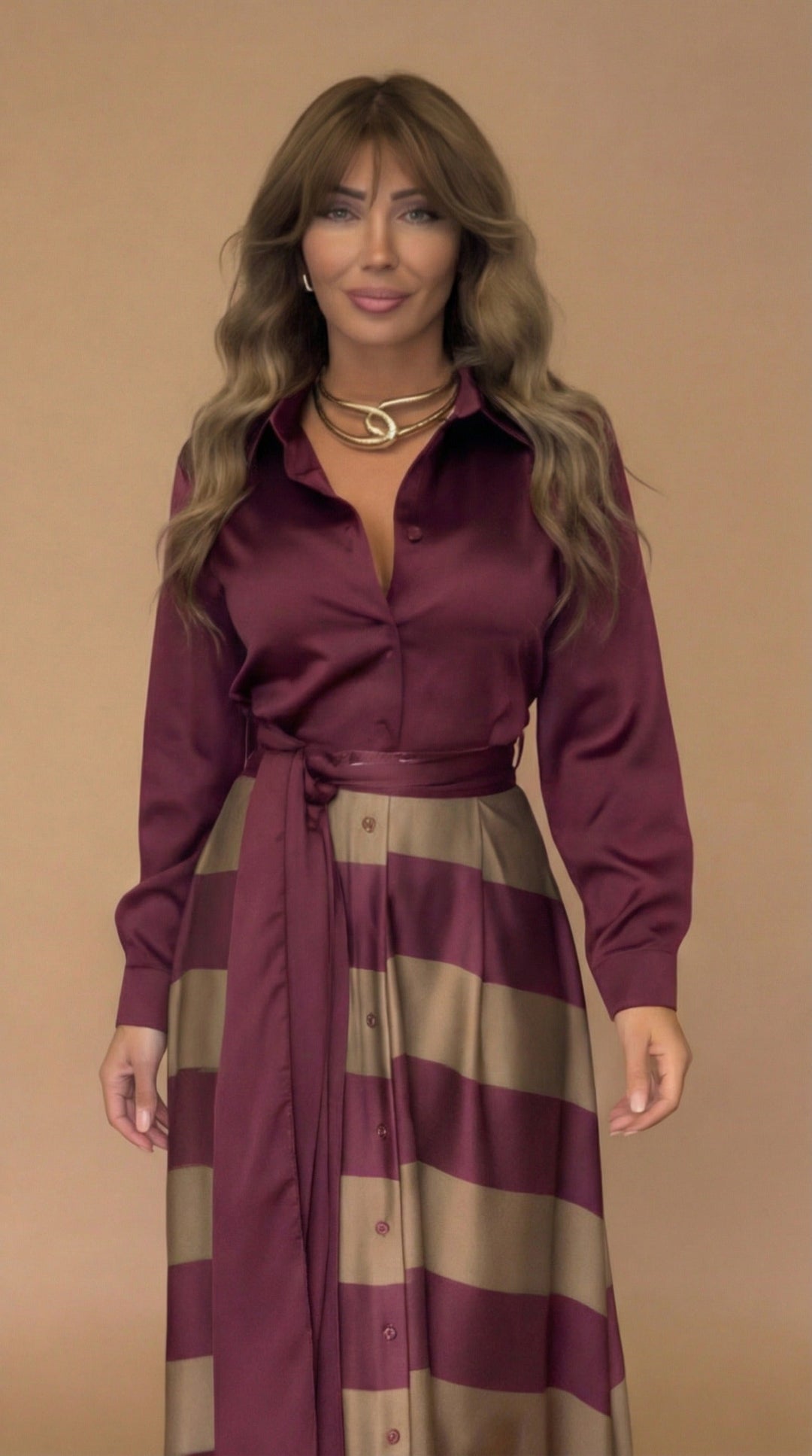 Mila - Gestreiftes Maxikleid