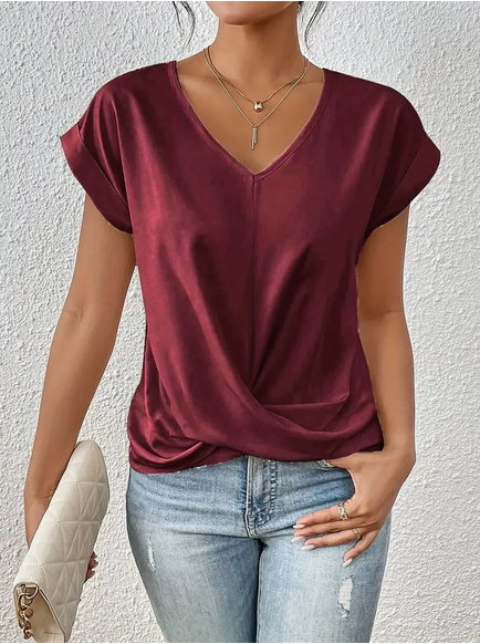 Geormina - Top mit V-Ausschnitt und Stretchanteil