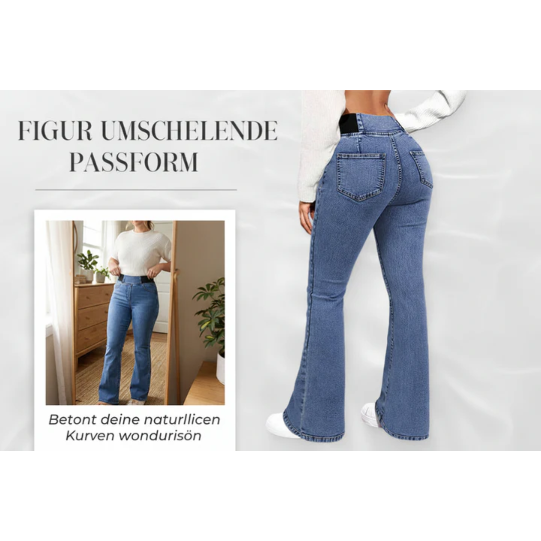Clowy – Jeans mit Hoher Taille Stretch und Ausgestelltem Bein