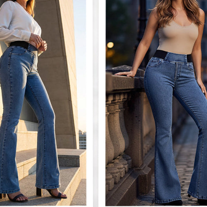 Clowy – Jeans mit Hoher Taille Stretch und Ausgestelltem Bein