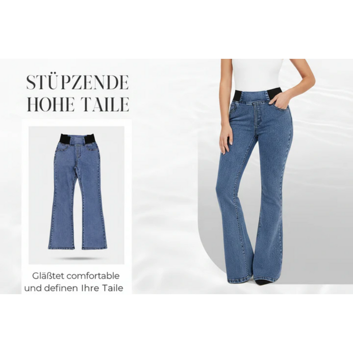 Clowy – Jeans mit Hoher Taille Stretch und Ausgestelltem Bein
