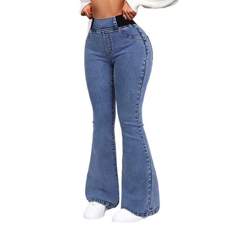 Clowy – Jeans mit Hoher Taille Stretch und Ausgestelltem Bein